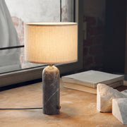 Lampe à poser Nimbus en marbre et soie