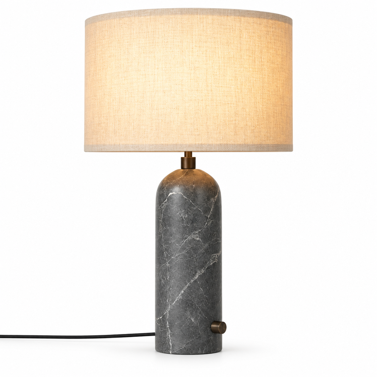 Lampe à poser Nimbus en marbre et soie