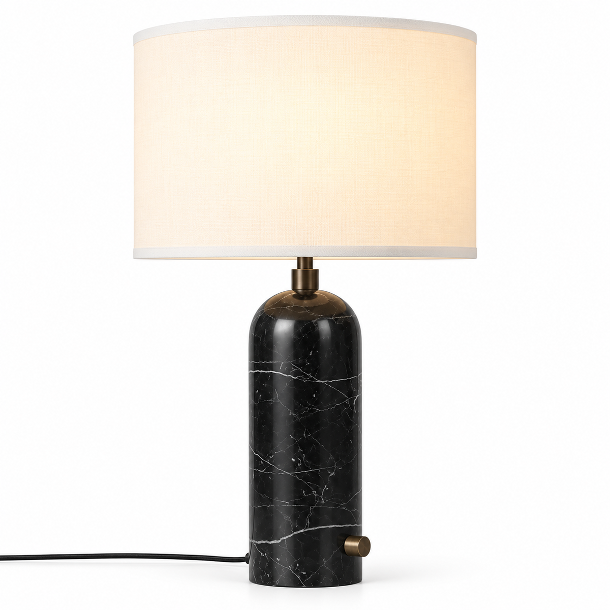 Lampe à poser Nimbus en marbre et soie