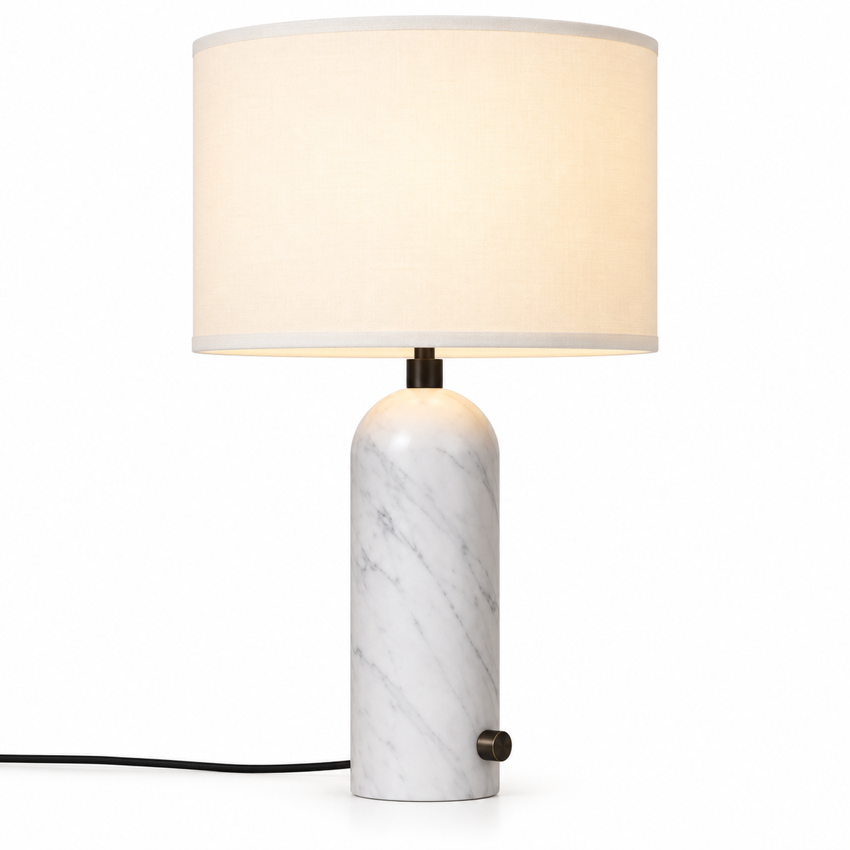 Lampe à poser Nimbus en marbre et soie