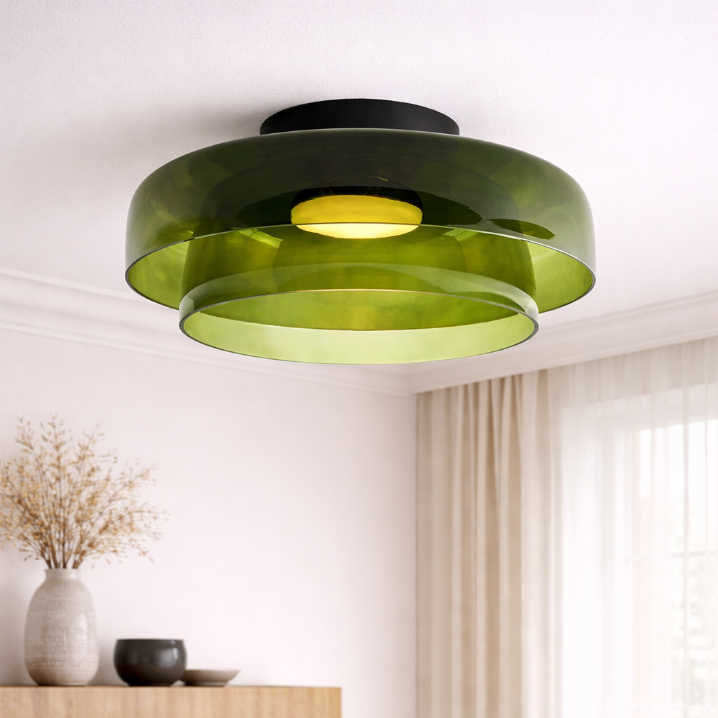 Nordisk Bauhaus-loftslampe i lagdelt glas