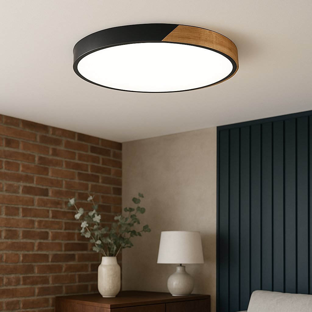 Nordisk loftslampe i træ