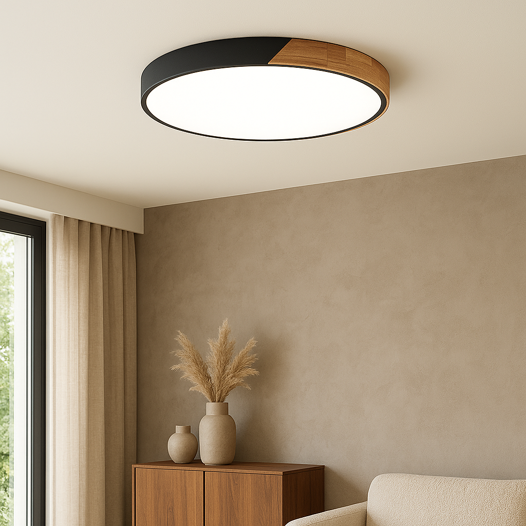 Nordisk loftslampe i træ