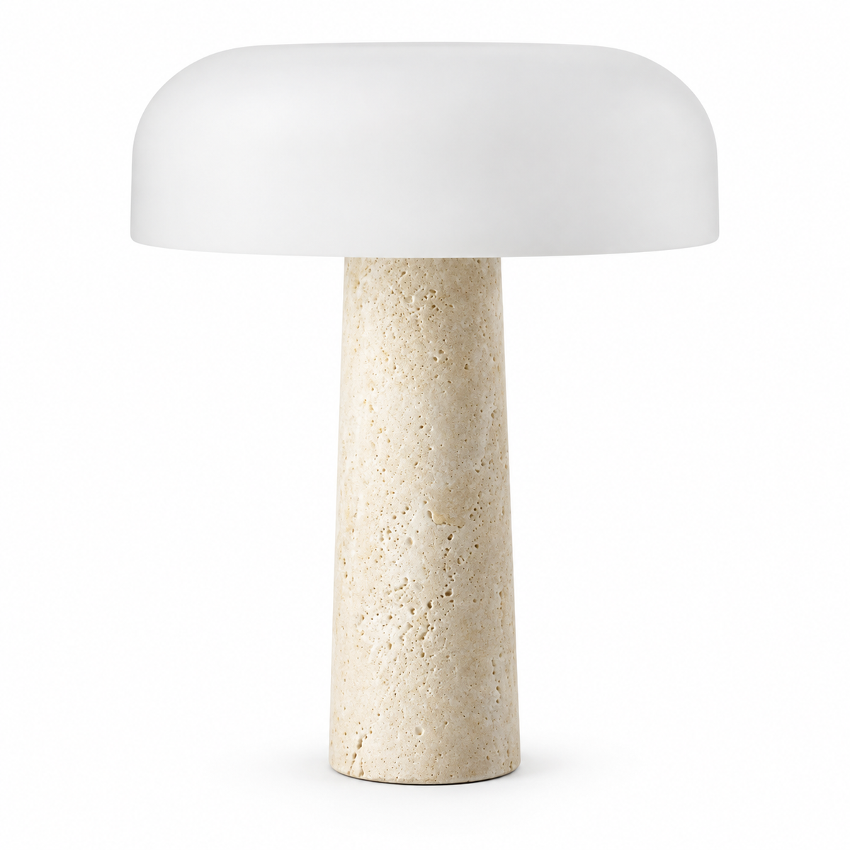 Lampe à poser Ombra en travertin blanc