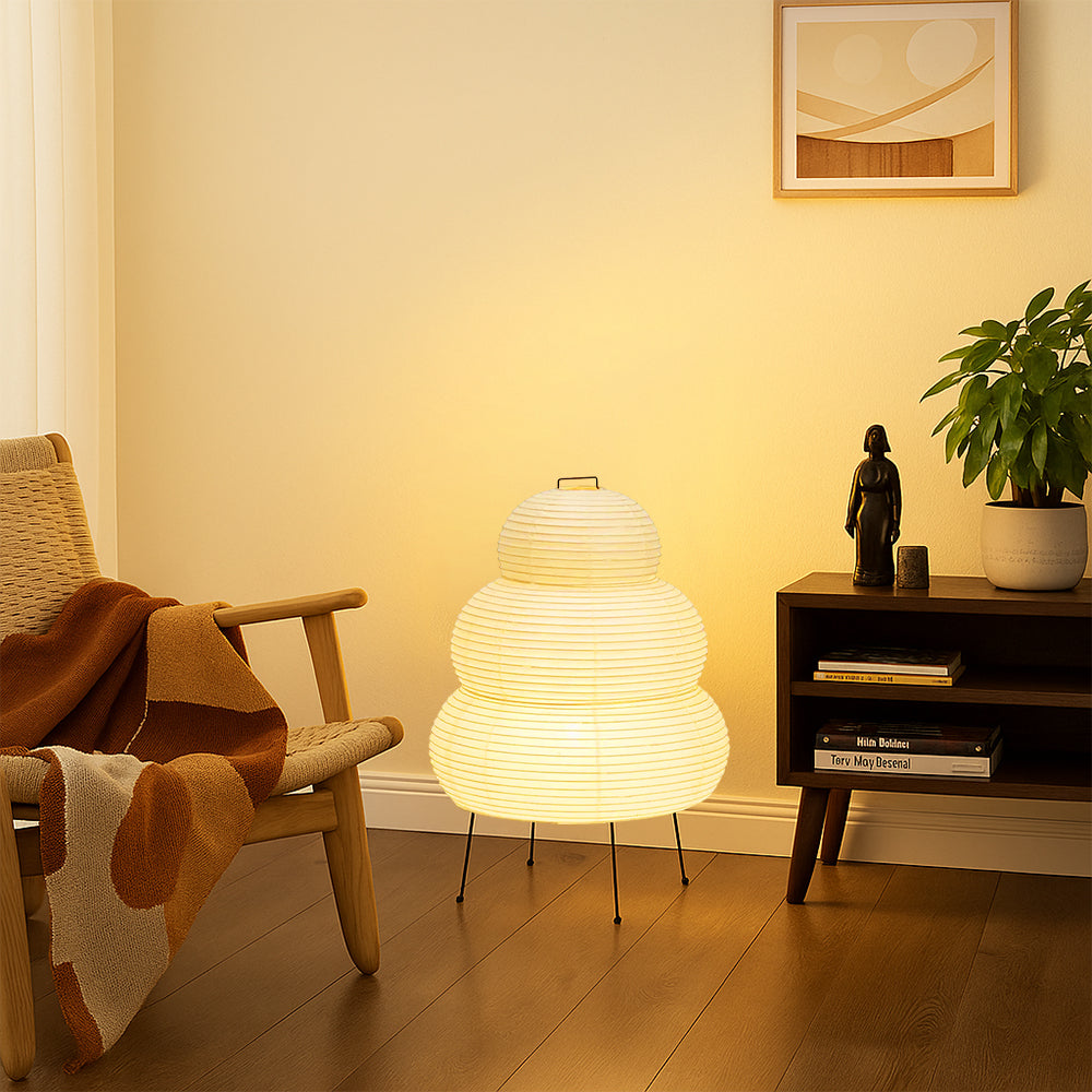 Lampa podłogowa z papieru ryżowego