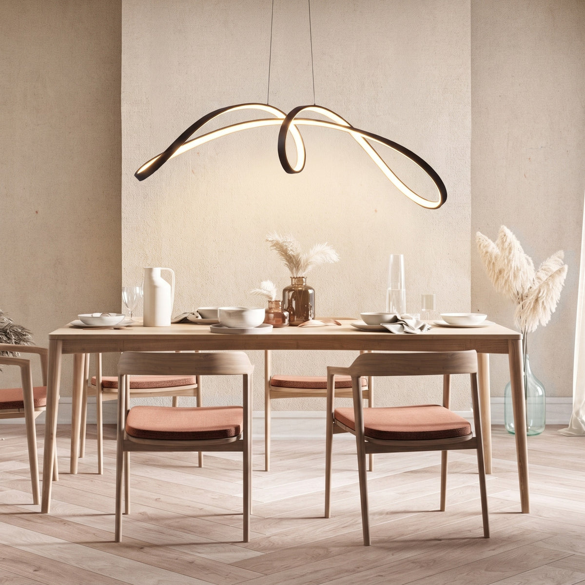 Suspension en spirale pour table de cuisine