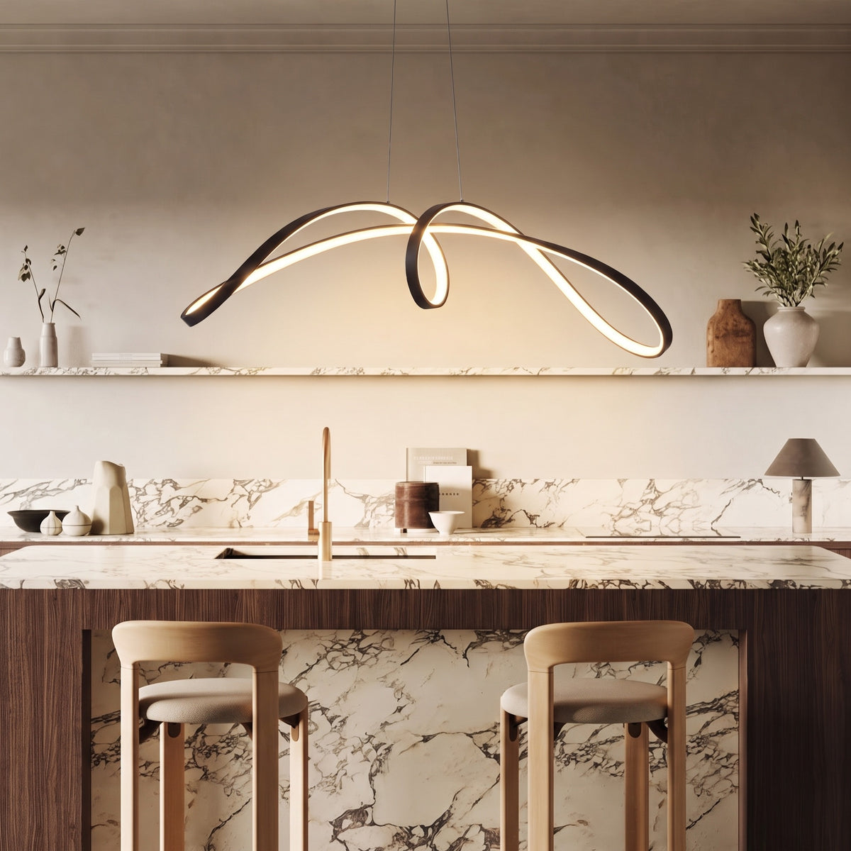 Suspension en spirale pour table de cuisine