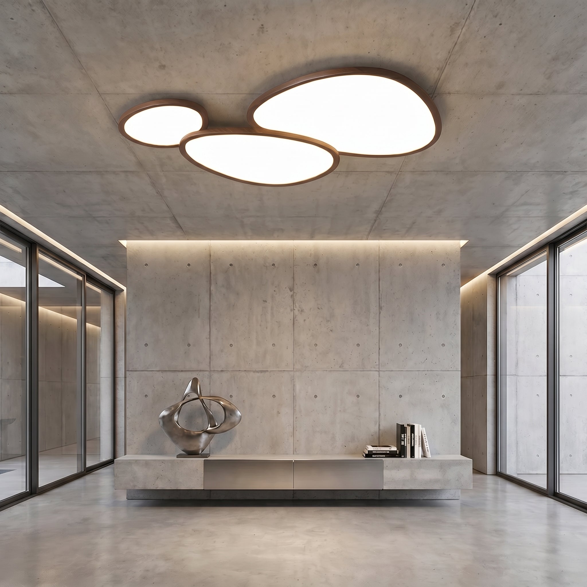Ultra Thin Dark Wooden Ceiling Light