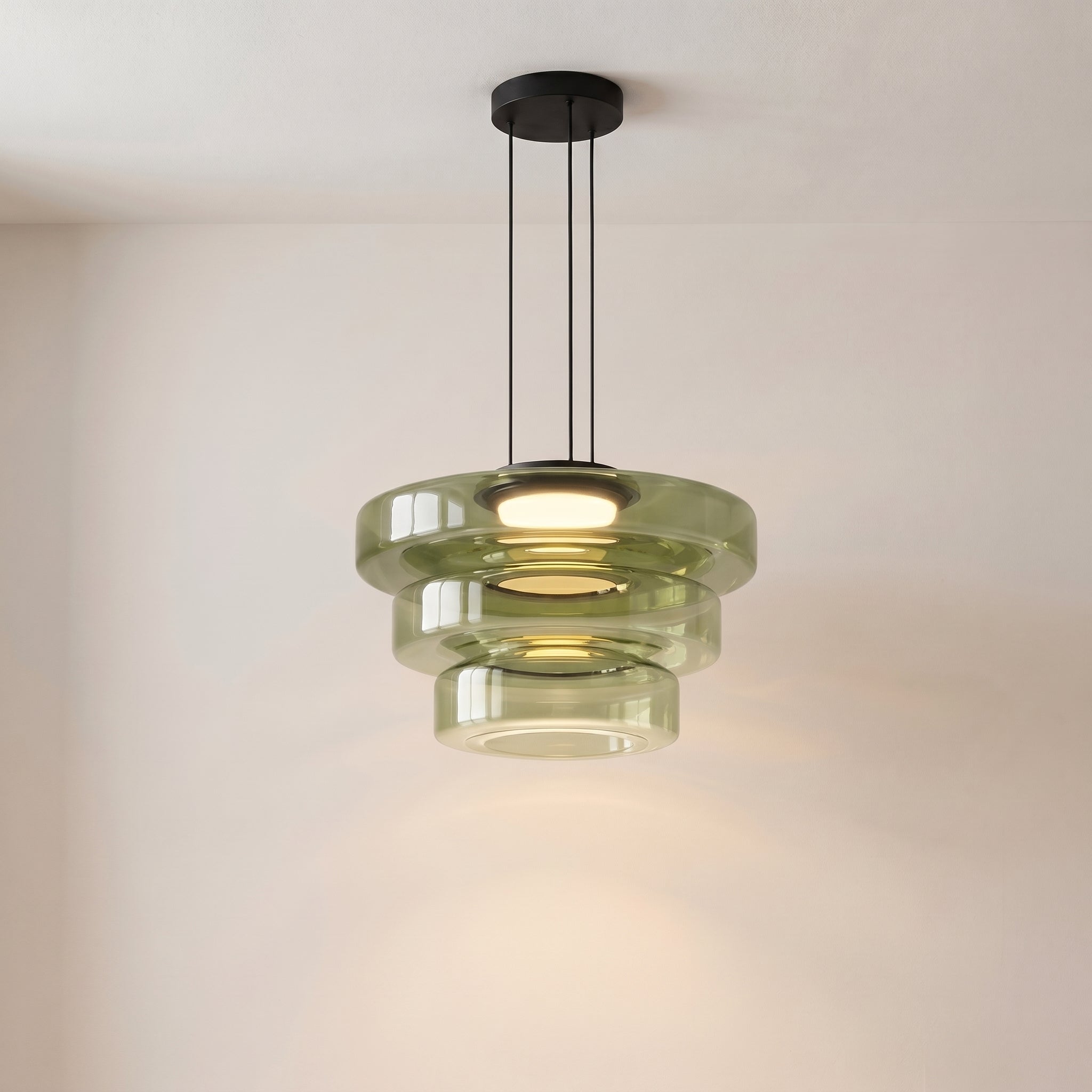 Danish Glass Bauhaus Pendant Light