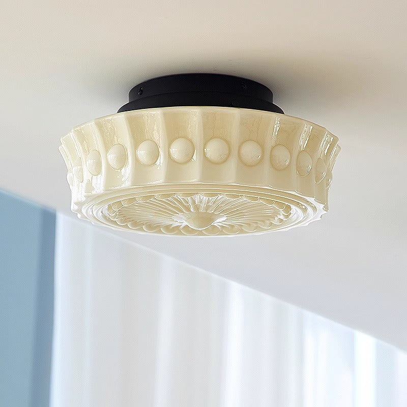 Vintage fransk hvid loftslampe