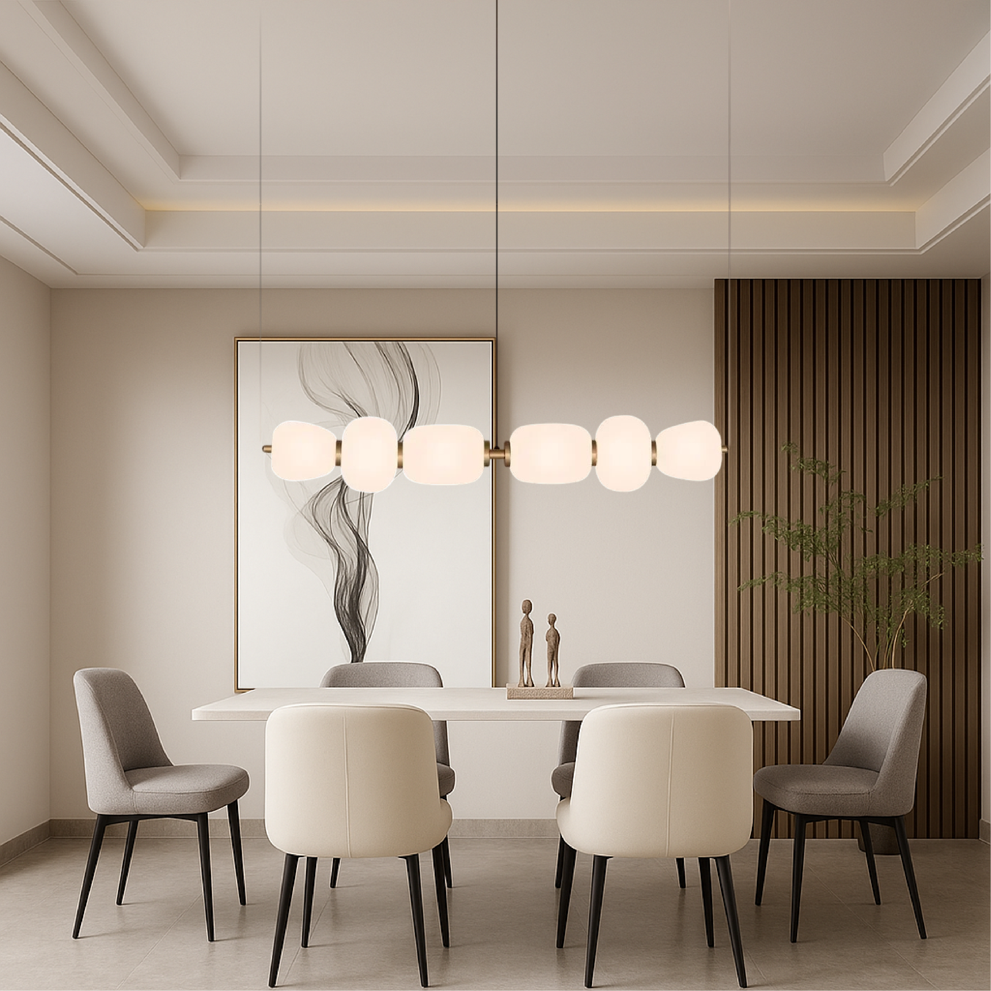 Suspension de bar en verre blanc